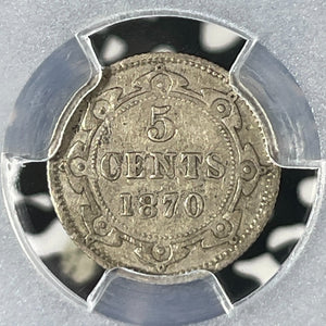 1870 Newfoundland 5 Cents PCGS VF30 Lot#G301 Silver!