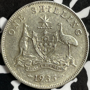 1935 Australia 1 Shilling Lot#E0509 Silver! Nice!