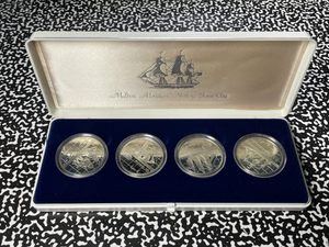 (1984-86) Malta 4x Coin Maritime History Mint Set Lot#B1984 Silver! With Case