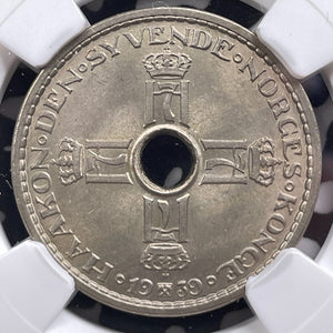 1939 Norway 1 Krone NGC MS64 Lot#G9130 Choice UNC!