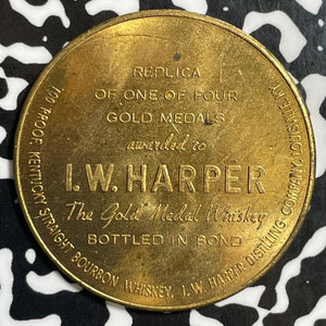 Undated U.S. I.W. Harper Whiskey Medal Lot#E5066 High Grade! Beautiful! 37mm