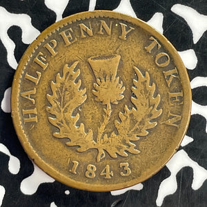 1843 Nova Scotia 1/2 Penny Token Lot#C0670
