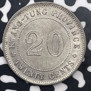 (1920) China Kwangtung 20 Cents Lot#C1437 Silver!