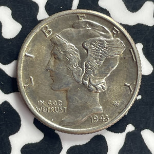 1943-S U.S. Mercury Dime Lot#T9256 Silver! High Grade! Beautiful!
