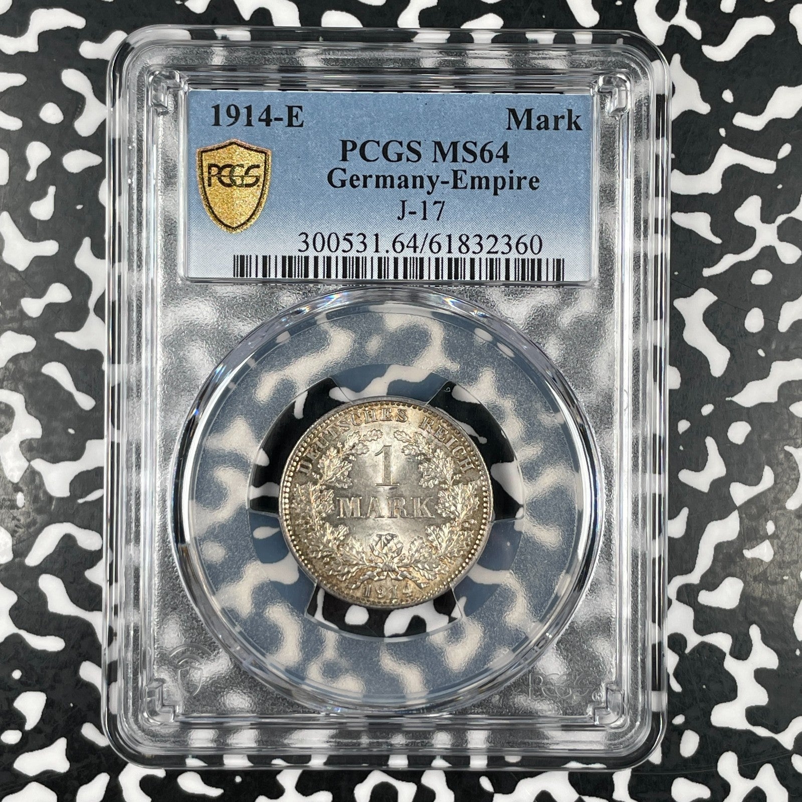 1914-E Germany 1 Mark PCGS MS64 Lot#G3467 Silver! Choice UNC! J-17