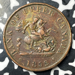 1852 Upper Canada 1/2 Penny Half Penny Token Lot#E7788