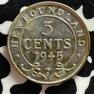 1945 Newfoundland 5 Cents Lot#T4803 Silver! Nice!