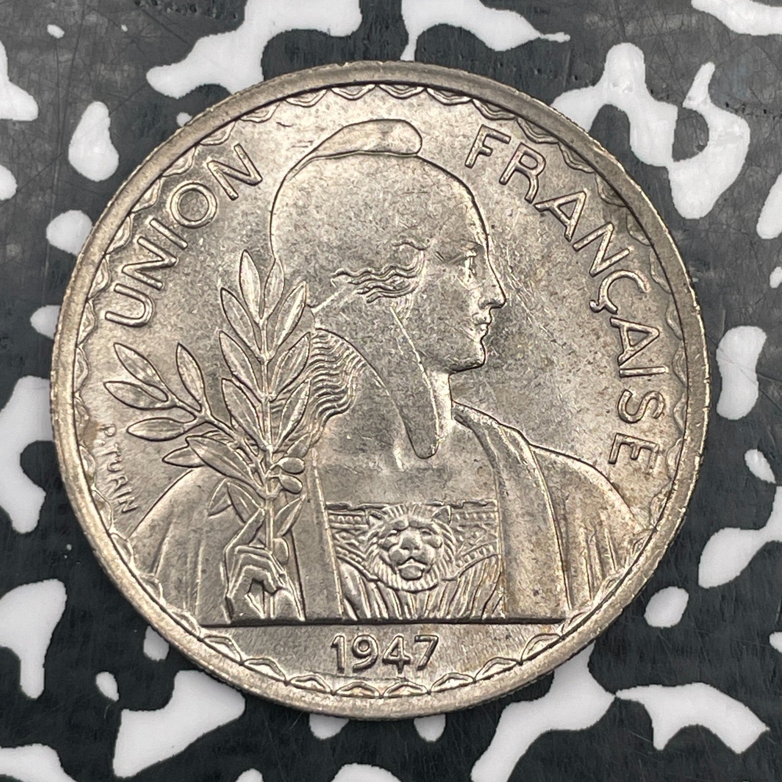 1947 French Indo-China 1 Piastre Lot#N0784 High Grade! Beautiful! Reeded Edge