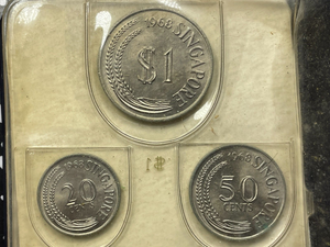 1968 Singapore 6x Coin Mint Set Lot#B2170 With Case & C.O.A.