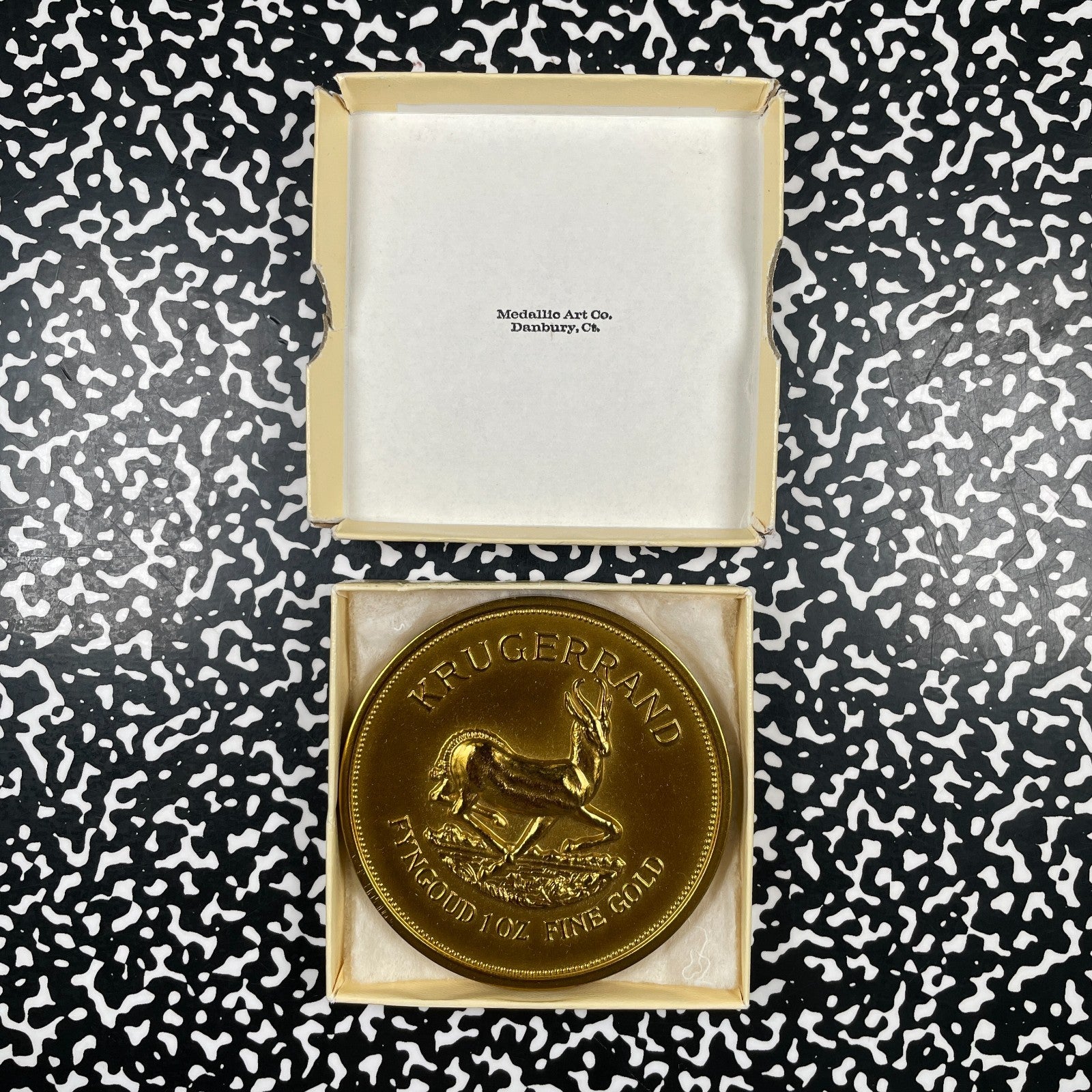 Undated U.S. Medallic Art Co. Base Metal Krugerrand Medal Lot#B3513 With Box
