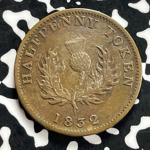 1832 Nova Scotia 1/2 Penny Token Lot#JM9895 Nice!