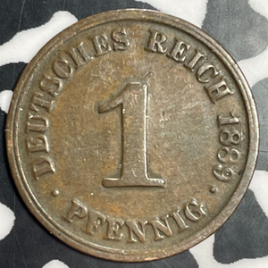 1889-J Germany 1 Pfennig Lot#E9023 Better Date