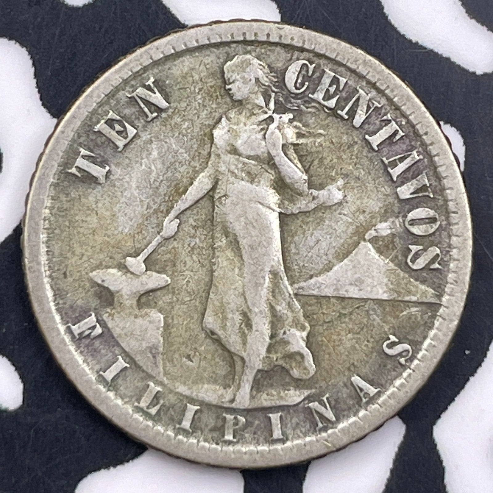 1917-S U.S. Philippines 10 Centavos Lot#F3044 Silver!