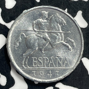 1941 Spain 5 Centimos Lot#C0727 High Grade! Beautiful!