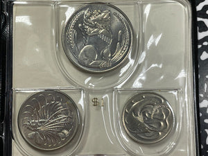 1969 Singapore 6x Coin Mint Set Lot#B2180 With Case & C.O.A.