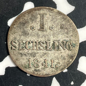 1841 Germany Hamburg 1 Sechsling Lot#T0496