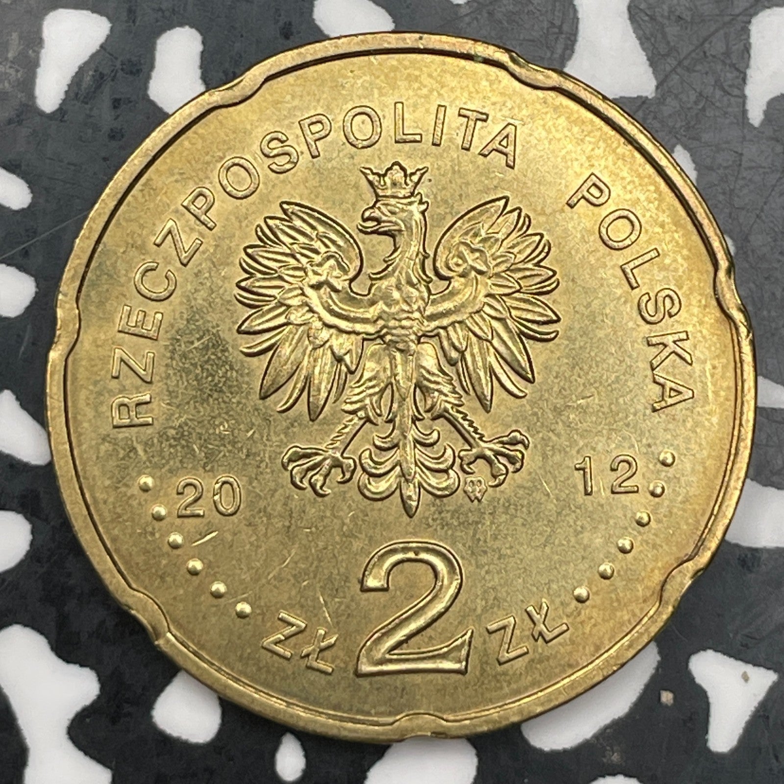 2012 Poland 2 Zlote Lot#F8234 High Grade! Beautiful! Y#816