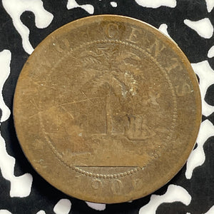 1906-H Liberia 2 Cents Lot#T9531
