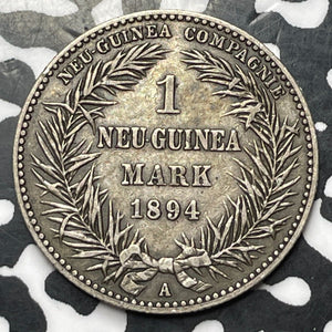 1894-A German New Guinea 1 Mark Lot#JM8509 Silver! Bird Of Paradise