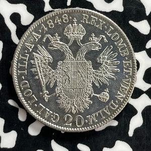 1848-A Austria 20 Kreuzer Lot#JM9854 Silver! High Grade! Beautifull!