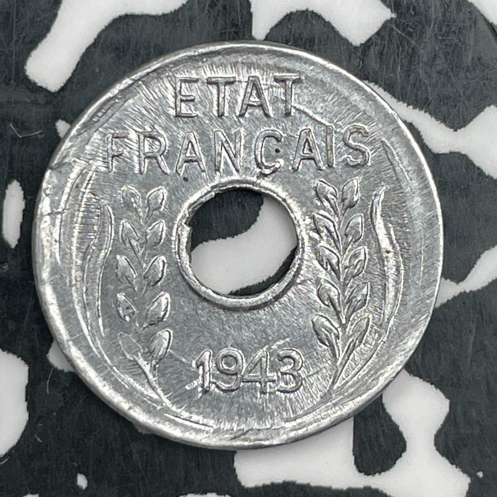 1943 French Indochina 1 Centime Lot#F9565 High Grade! Beautiful!