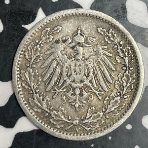 1907-A Germany 1/2 Mark Half Mark Lot#T3311 Silver!