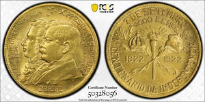 1922 Brazil 1000 Reis PCGS MS64 Lot#G7860 Choice UNC! 'BBASIL' Error