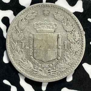 1886-R Italy 1 Lira Lot#C1615 Silver!