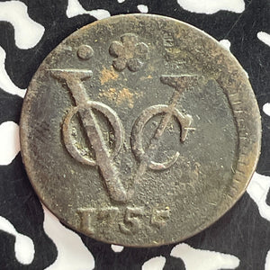1755 Netherlands East Indies Holland 1 Duit Lot#T7465