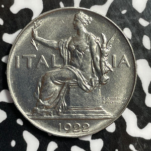 1922-R Italy 1 Lira Lot#E2294 High Grade! Beautiful!
