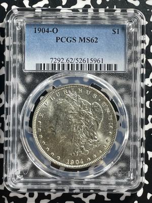 1904-O U.S. $1 Morgan Dollar PCGS MS62 Lot#G421 Silver! Choice UNC!
