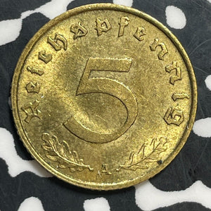 1938-A Germany 5 Pfennig Lot#E7902 High Grade! Beautiful!