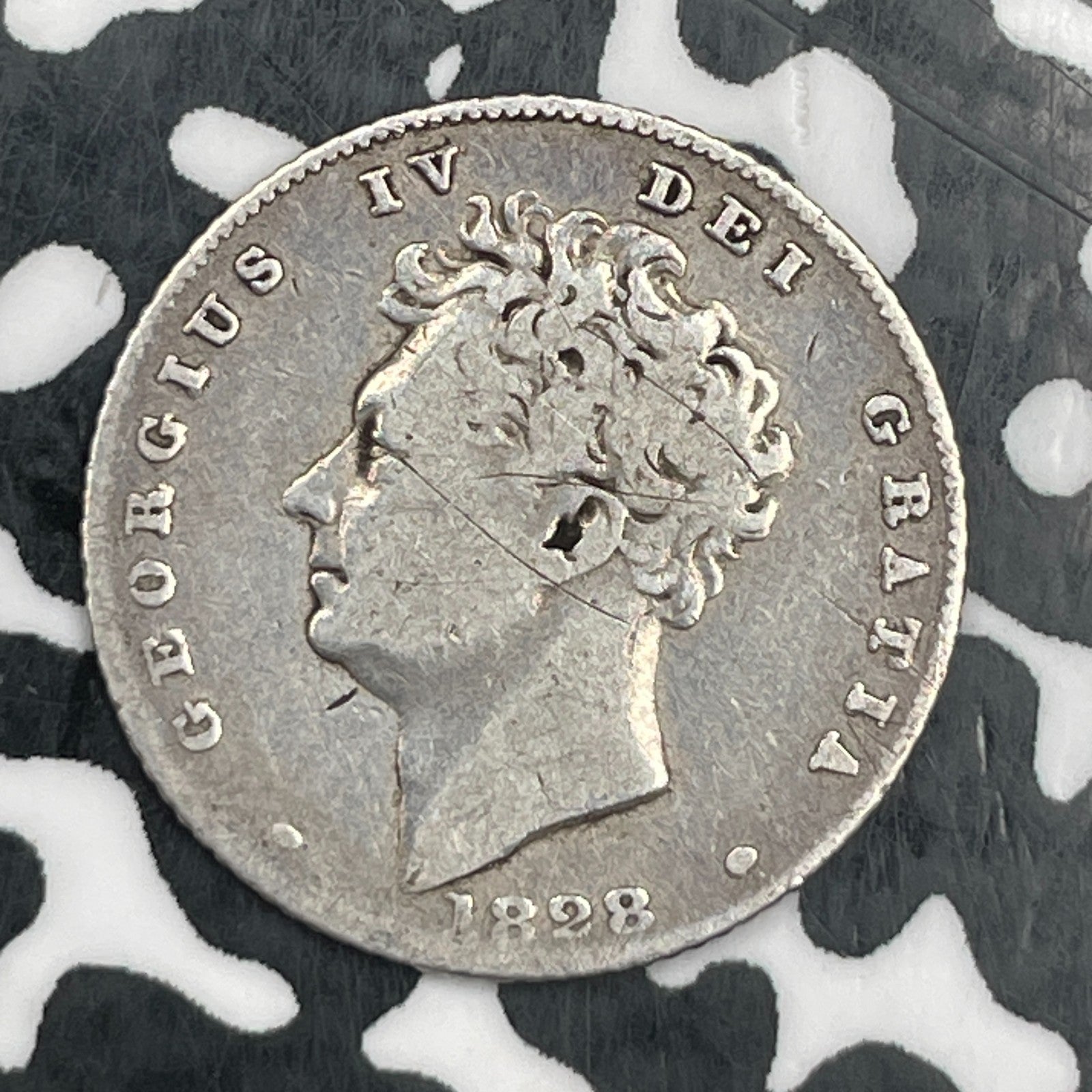 1828 Great Britain 6 Pence Lot#JM1676 Silver! Key Date!