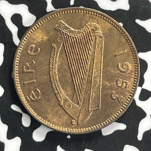 1953 Ireland 1/2 Penny Lot#C0197 High Grade! Beautiful!
