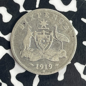 1919 Australia 6 Pence Sixpence Lot#T8525 Silver!