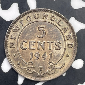 1941-C Newfoundland 5 Cents Lot#C1472 Silver! Nice!