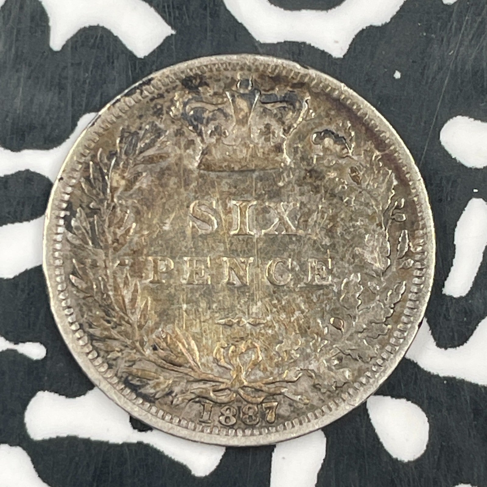 1887 Great Britain 6 Pence Sixpence Lot#F5599 Silver!