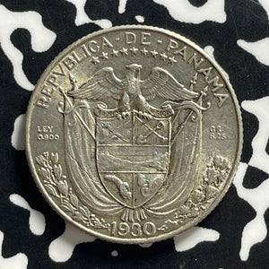 1930 Panama 1/4 Balboa Lot#JM0016 Silver! High Grade! Beautiful!
