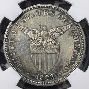 1903 U.S. Philippines 50 Centavos NGC Cleaned-Proof Details Lot#G9009 Silver!