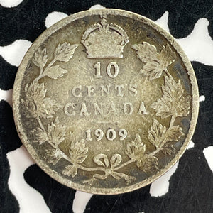 1909 Canada 10 Cents Lot#T7357 Silver! Broad Leaves