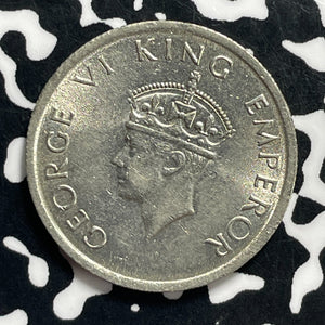 1947 India 1/2 Rupee Lot#C0462 High Grade! Beautiful!