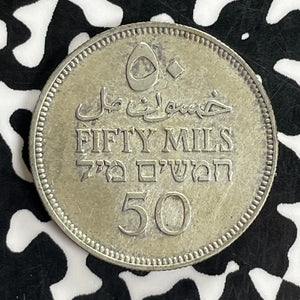 1942 Palestine 50 Mils Lot#C1082 Silver!