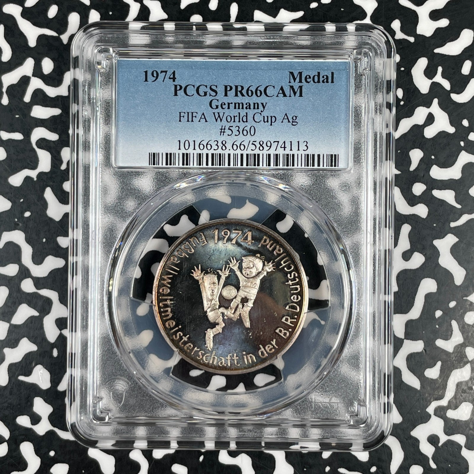 1974 West Germany Munich FIFA World Cup Medal PCGS PR66 CAM Lot#G3779 Silver!