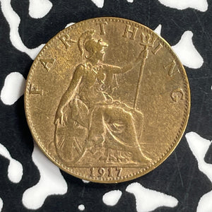 1917 Great Britain Farthing Lot#T6814 Nice!