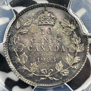 1903 Canada 10 Cents PCGS MS64 Lot#G7297 Silver! Choice UNC! Key Date!