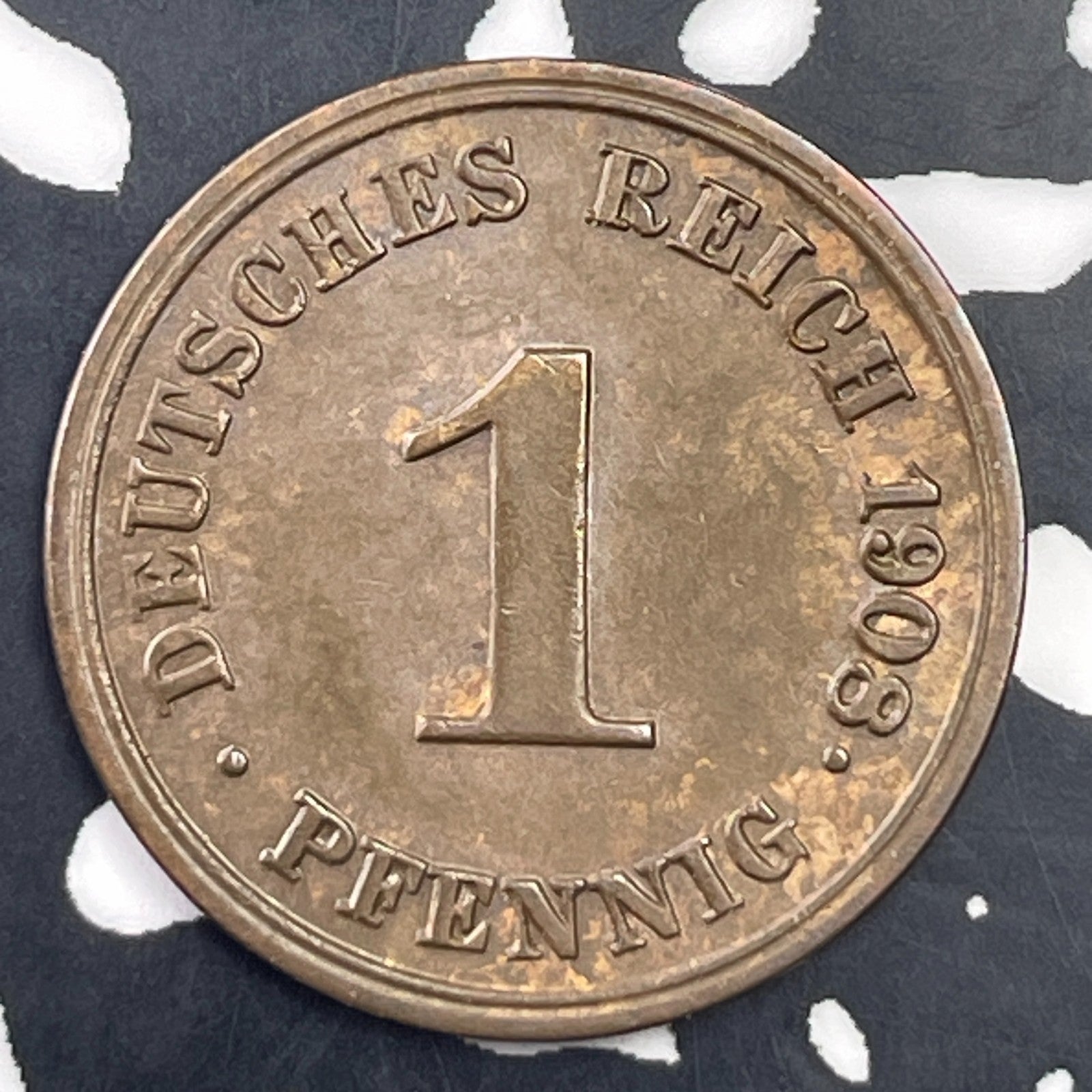 1908-J Germany 1 Pfennig Lot#C1334