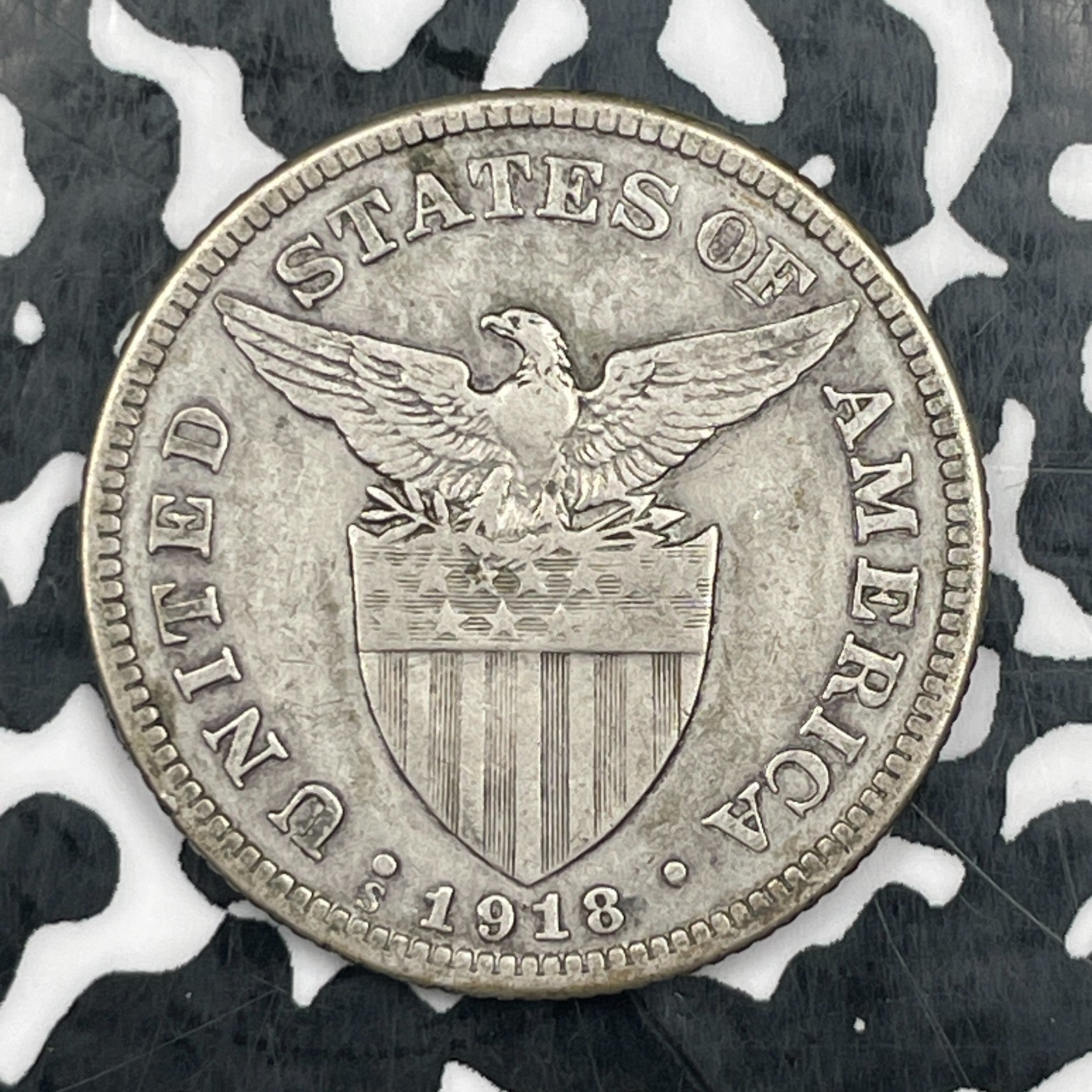 1918-S U.S. Philippines 50 Centavos Lot#N3567 Silver!