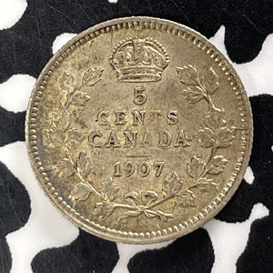 1907 Canada 5 Cents Lot#T4811 Silver! Nice!