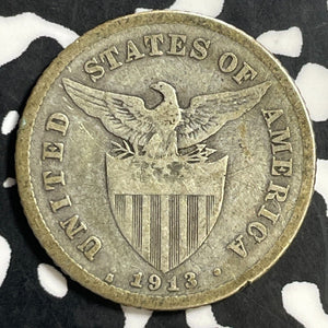 1913-S U.S. Philippines 20 Centavos Lot#E7491 Silver!