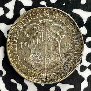 1945 South Africa 2 Shillings Lot#C1118 Silver! Nice!